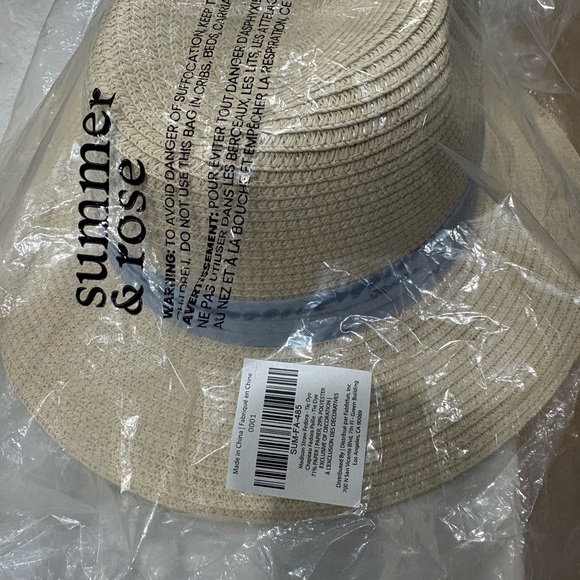 NWT Summer & Rose Madison Straw Fedora with Blue Tie-Dye Band - Picture 10 of 10